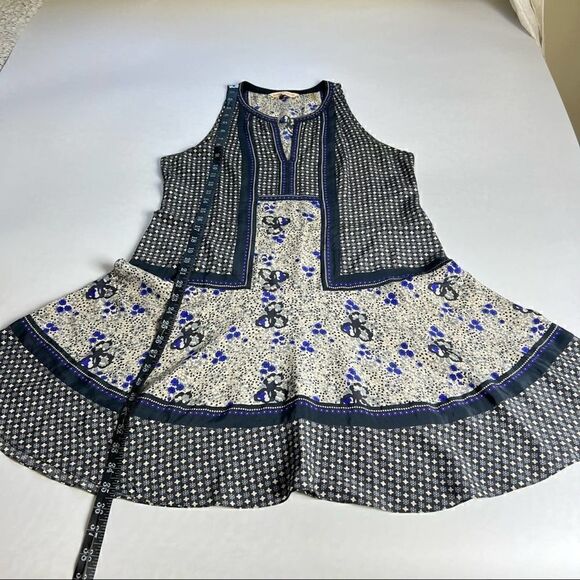 REBECCA TAYLOR Size 10 Silk Dress Floral Spring Summer Fit Flare - Picture 11 of 14